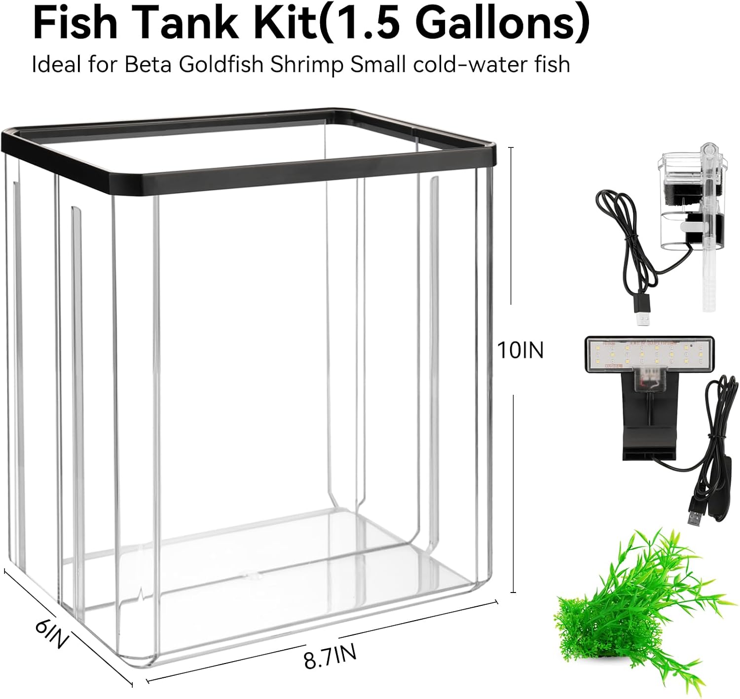 1.5 Gallon Desktop Mini Aquarium Kit - Hình 3