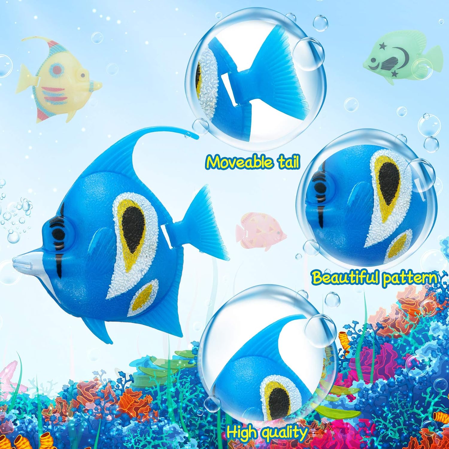 Vibrant Floating Artificial Tropical Fish Decor Set - Hình 2