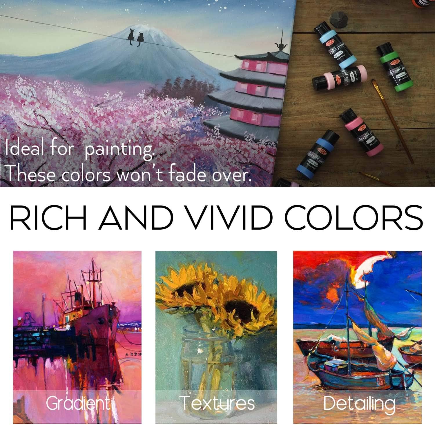 HissiCo 36-Color Acrylic Paint Set - Hình 5