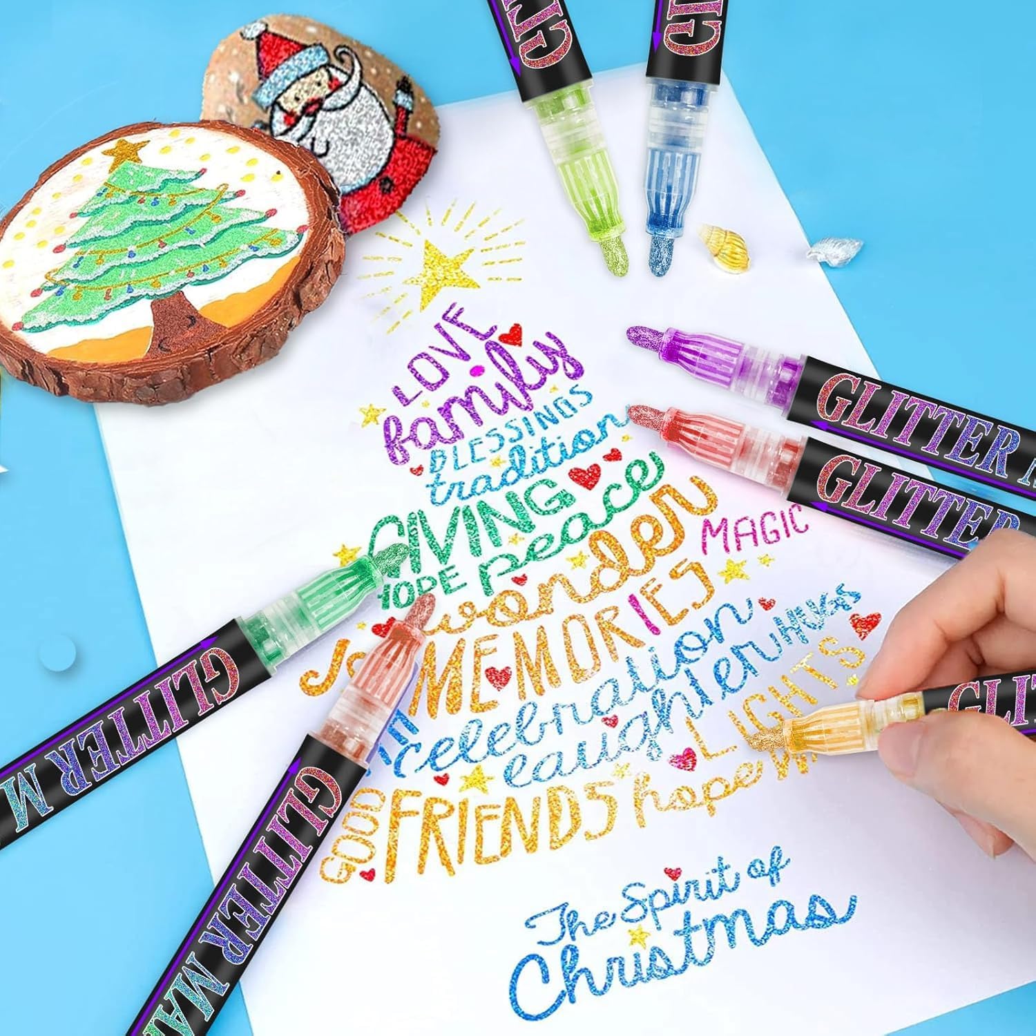 Vibrant Glitter Markers - Hình 2