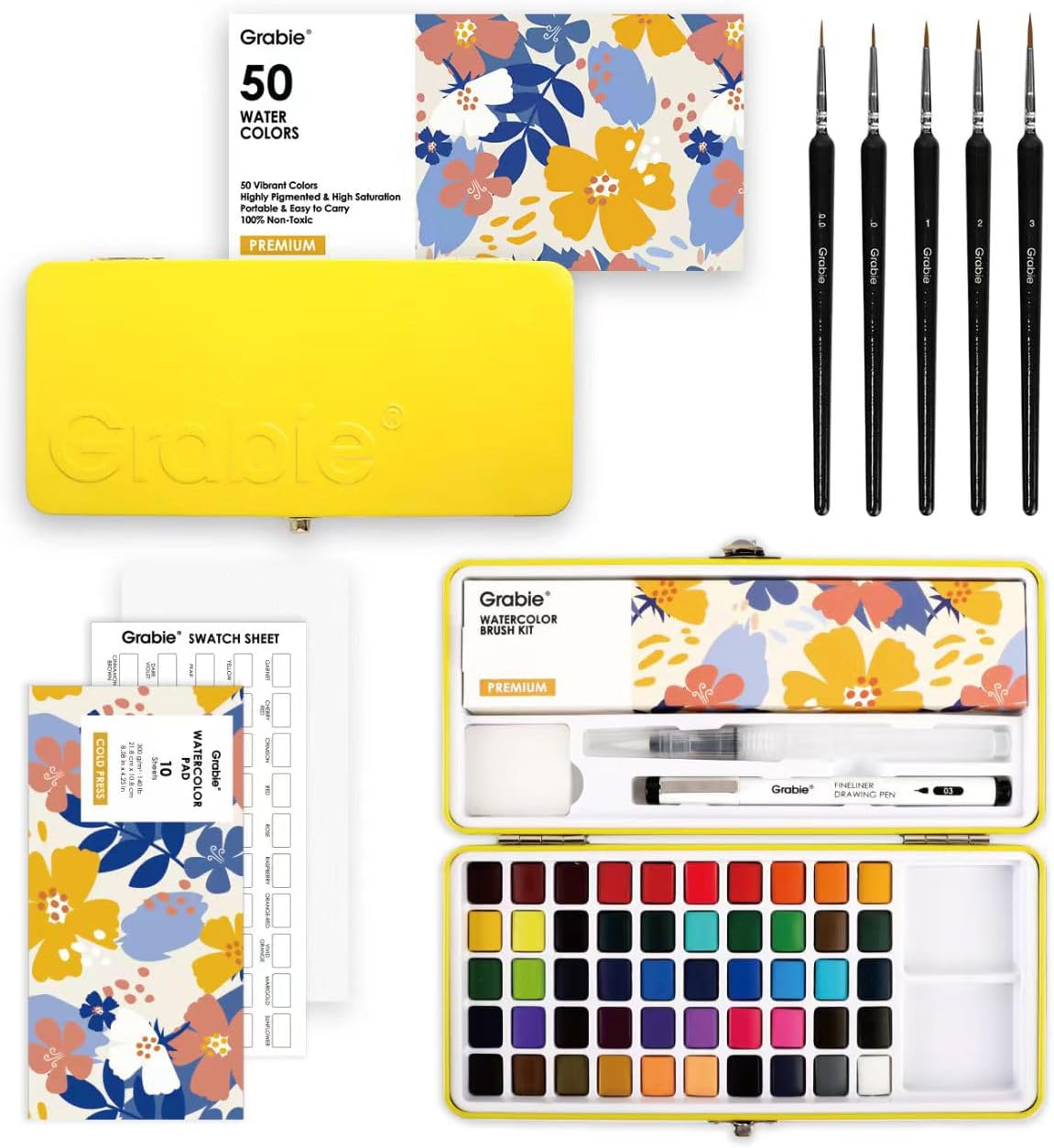 Grable 50-Color Watercolor Set - Hình 7