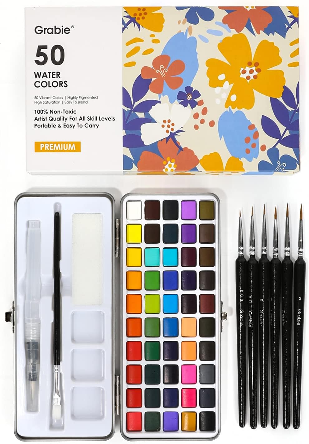 Grable 50-Color Watercolor Set
