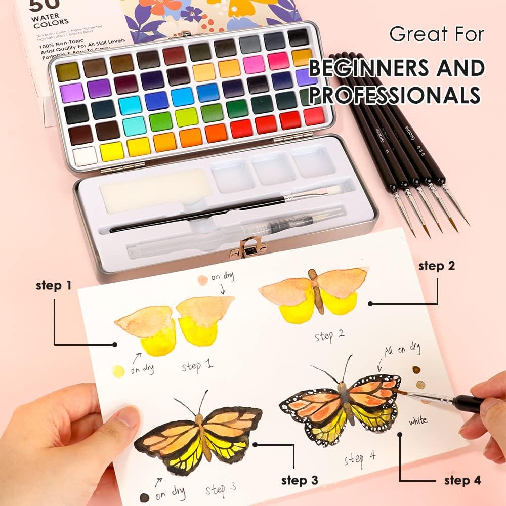Grable 50-Color Watercolor Set - Hình 4