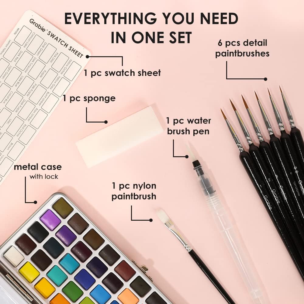 Grable 50-Color Watercolor Set - Hình 2