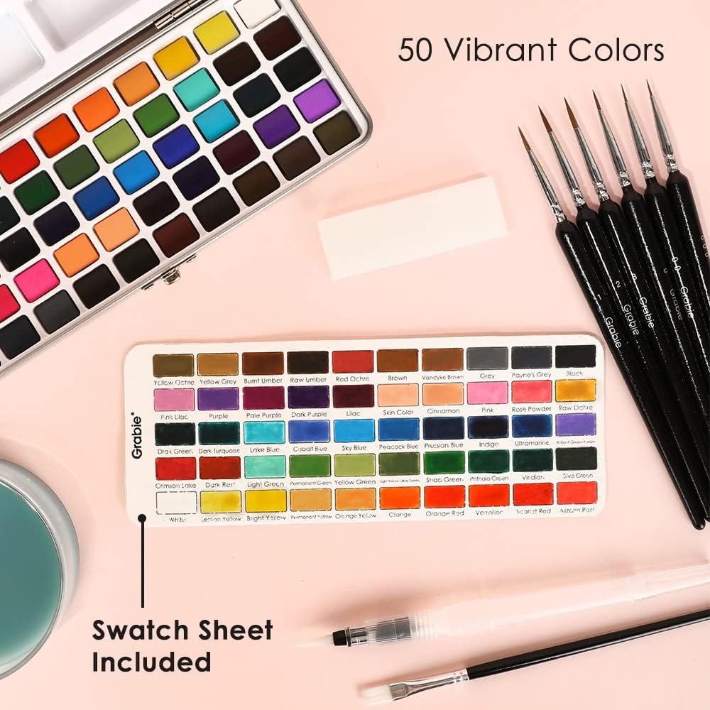 Grable 50-Color Watercolor Set - Hình 3
