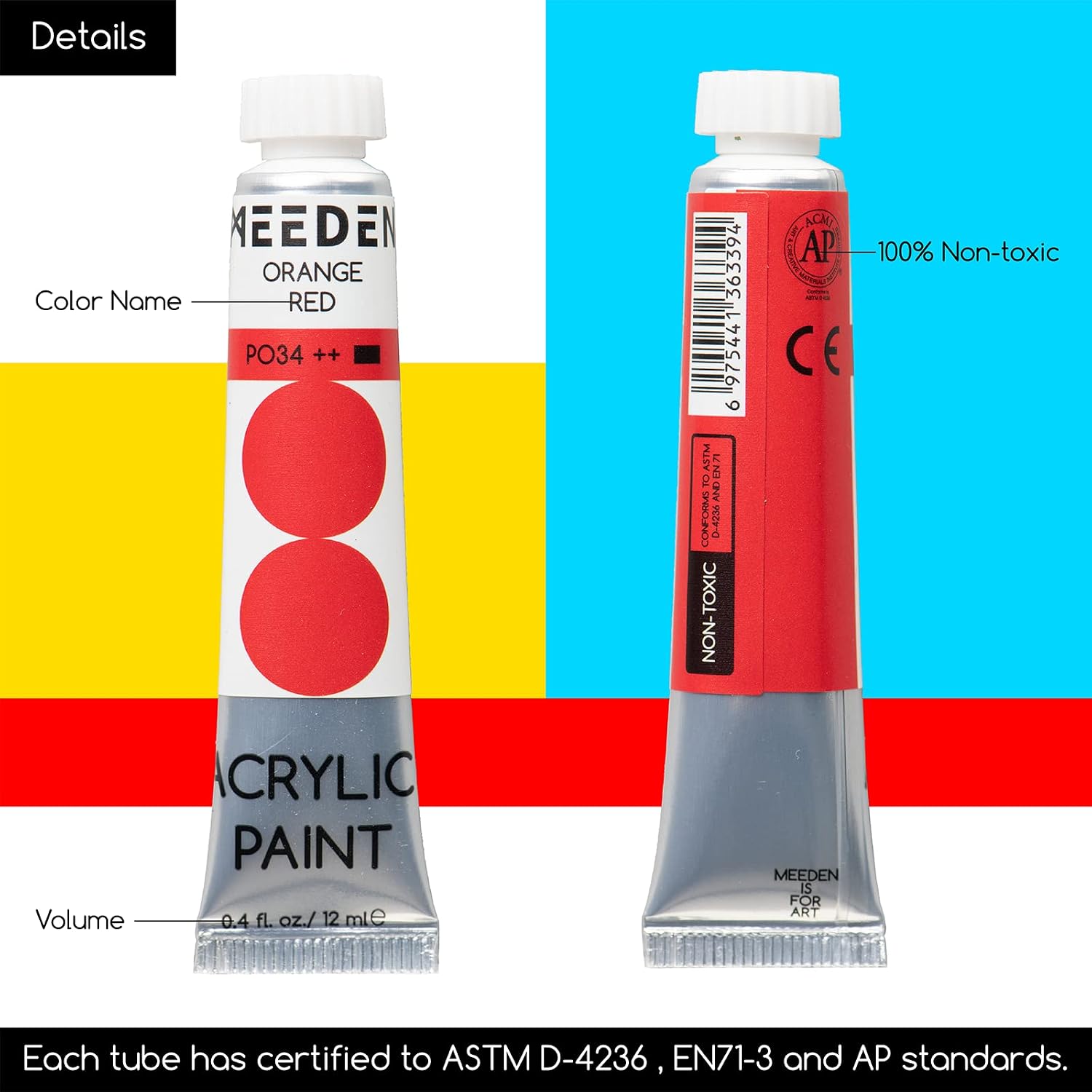 MEEDEN 100-Color Acrylic Paint Set - Hình 3