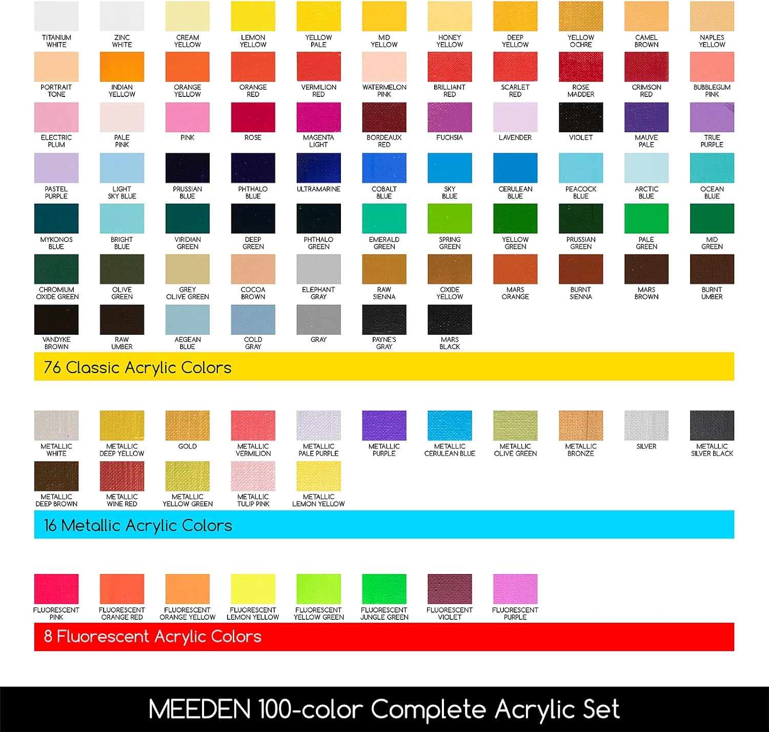 MEEDEN 100-Color Acrylic Paint Set - Hình 2