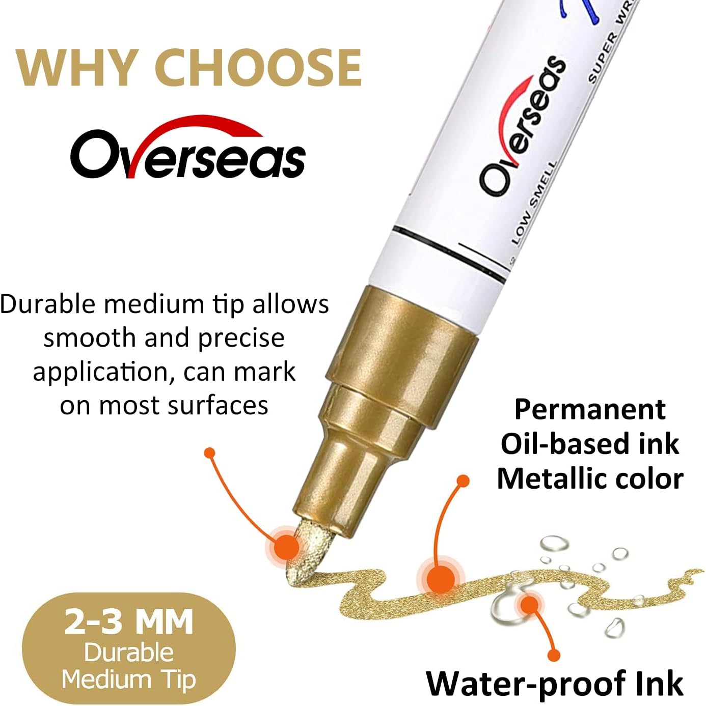 Overseas Oil-Based Metallic Paint Markers - Hình 2