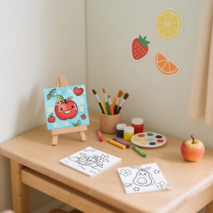 Kids' Fruit-Themed Mini Canvas Art Set - image 2