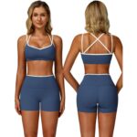 Mocha Brown Yoga Set – Sports Bra & High-Waist Shorts — view 22