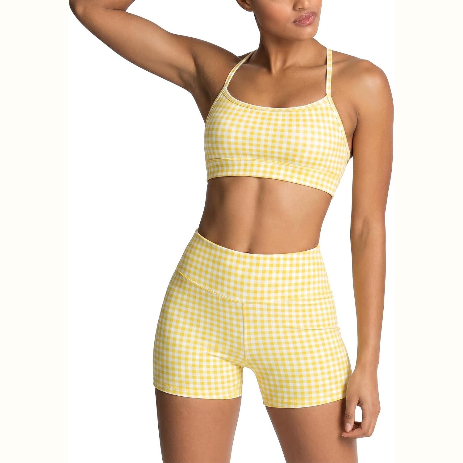 Mocha Brown Yoga Set – Sports Bra & High-Waist Shorts — view 27