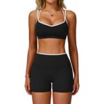 Mocha Brown Yoga Set – Sports Bra & High-Waist Shorts — view 8