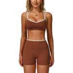 Mocha Brown Yoga Set – Sports Bra & High-Waist Shorts — view 7