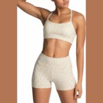 Mocha Brown Yoga Set – Sports Bra & High-Waist Shorts — view 16