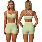 Mocha Brown Yoga Set – Sports Bra & High-Waist Shorts — view 23