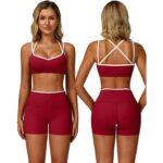 Mocha Brown Yoga Set – Sports Bra & High-Waist Shorts — view 9