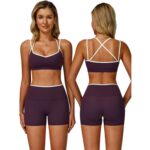 Mocha Brown Yoga Set – Sports Bra & High-Waist Shorts — view 18