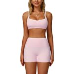 Mocha Brown Yoga Set – Sports Bra & High-Waist Shorts — view 10