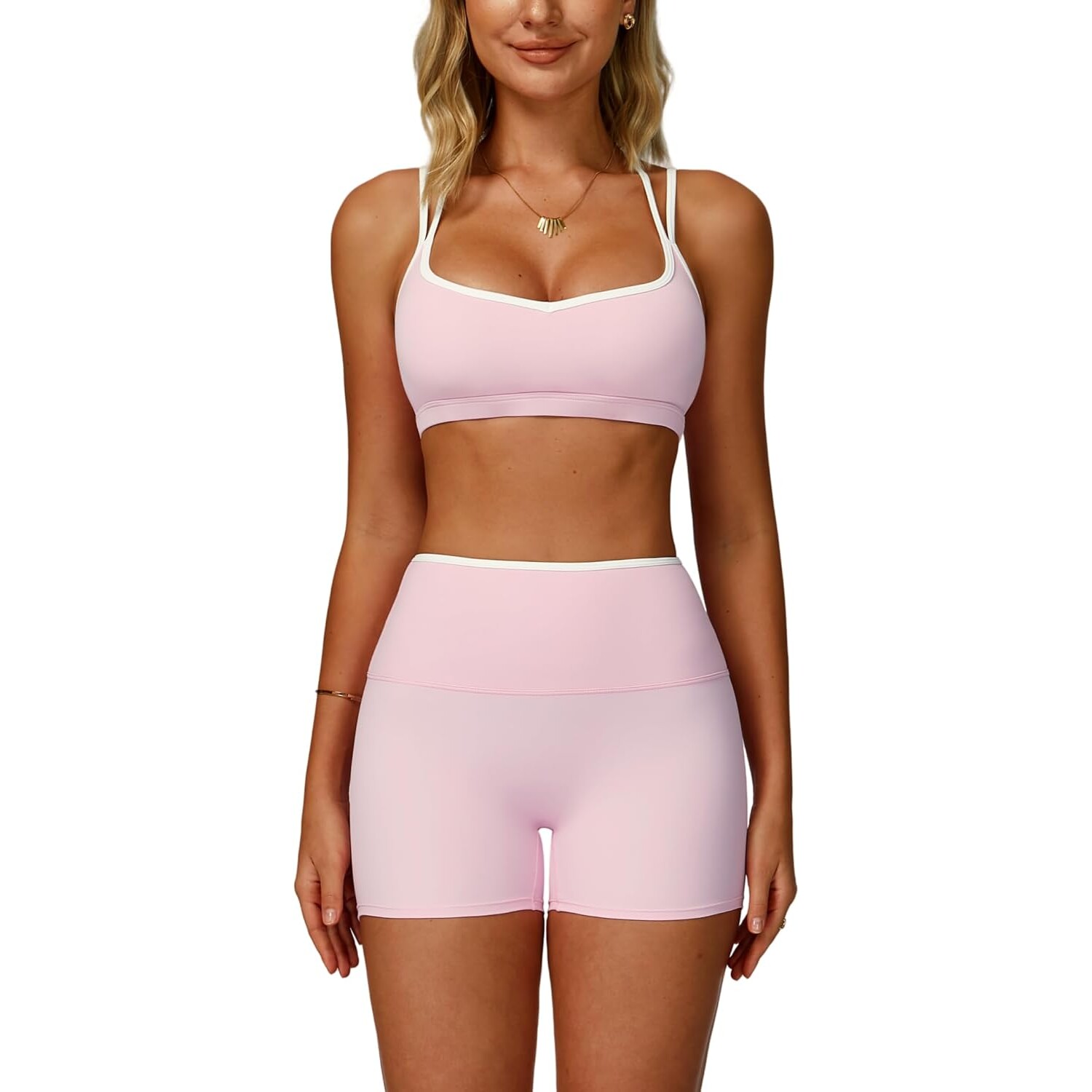 Mocha Brown Yoga Set – Sports Bra & High-Waist Shorts — view 10