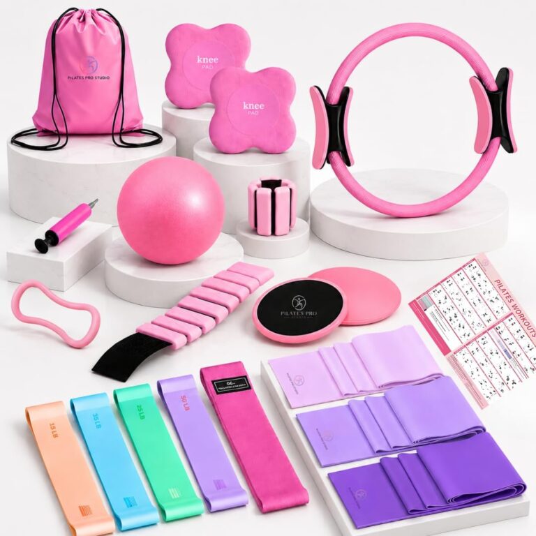 Pilates Pro Studio Pink 17-Piece Home Workout Set