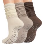 Scrunch Non-Slip Yoga Socks – 3 Pairs Earth Tones