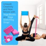Pink & Blue Yoga Kit: Blocks, Strap & Knee Pads for All Levels — view 4
