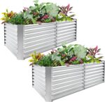 6x3x2ft Galvanized Steel Raised Garden Bed