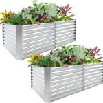 6x3x2ft Galvanized Steel Raised Garden Bed