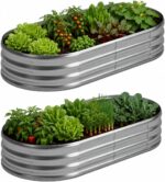 Oval Galvanized Steel Raised Garden Bed