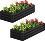 Black Corrugated Steel Raised Garden Bed