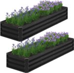 Black Corrugated Steel Raised Garden Bed