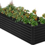 Black Corrugated Steel Raised Garden Bed