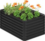 Black Corrugated Steel Raised Garden Bed