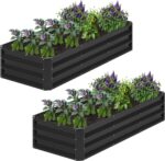 Black Corrugated Steel Raised Garden Bed