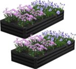 Black Corrugated Steel Raised Garden Bed