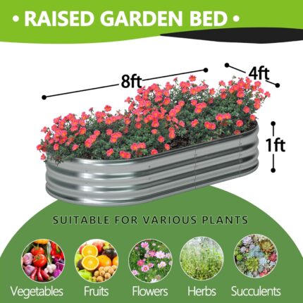 Oval Galvanized Steel Raised Garden Bed