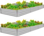 Silver Galvanized Steel Raised Garden Bed