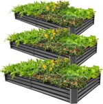 Silver Galvanized Steel Raised Garden Bed