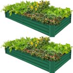 Silver Galvanized Steel Raised Garden Bed