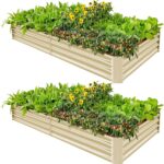Silver Galvanized Steel Raised Garden Bed