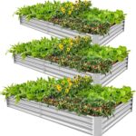 Silver Galvanized Steel Raised Garden Bed