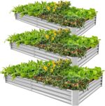 Silver Galvanized Steel Raised Garden Bed