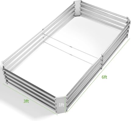 Silver Galvanized Steel Raised Garden Bed