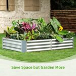 Silver Galvanized Steel Raised Garden Bed