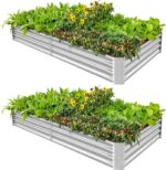 Silver Galvanized Steel Raised Garden Bed