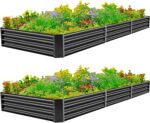 Silver Galvanized Steel Raised Garden Bed