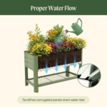 Sage Green Elevated Steel Garden Bed