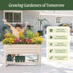 Sage Green Elevated Steel Garden Bed