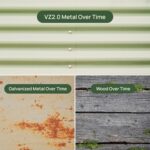 Sage Green Elevated Steel Garden Bed