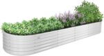 Grey Galvanized Steel Raised Garden Bed